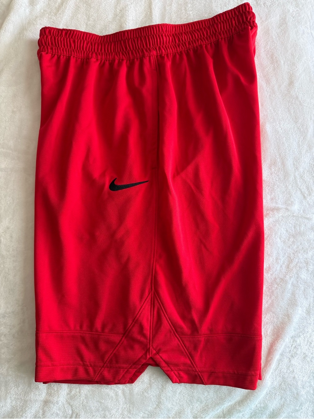 Nike Men's Bright Red Athletic Shorts with Black Swoosh - Picture 5 of 8